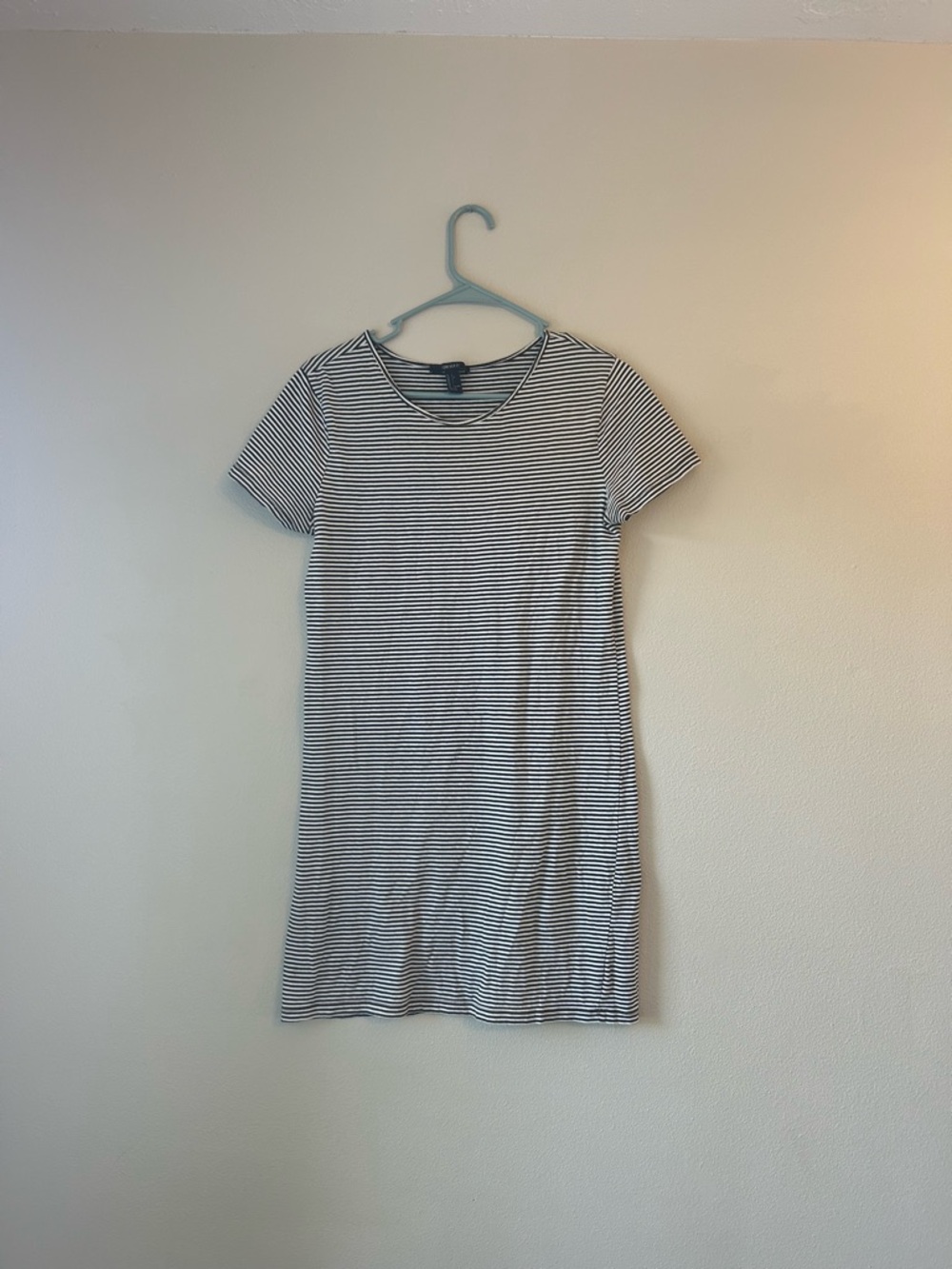 Forever 21 Black and White Striped Mini Tee Dress